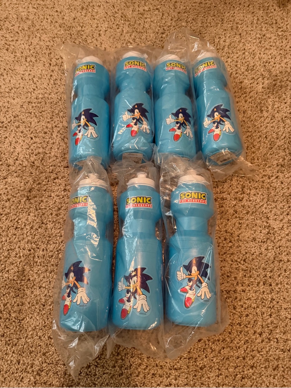 Sonic the Hedgehog Blue Kids Water Bottle - Lot of 7